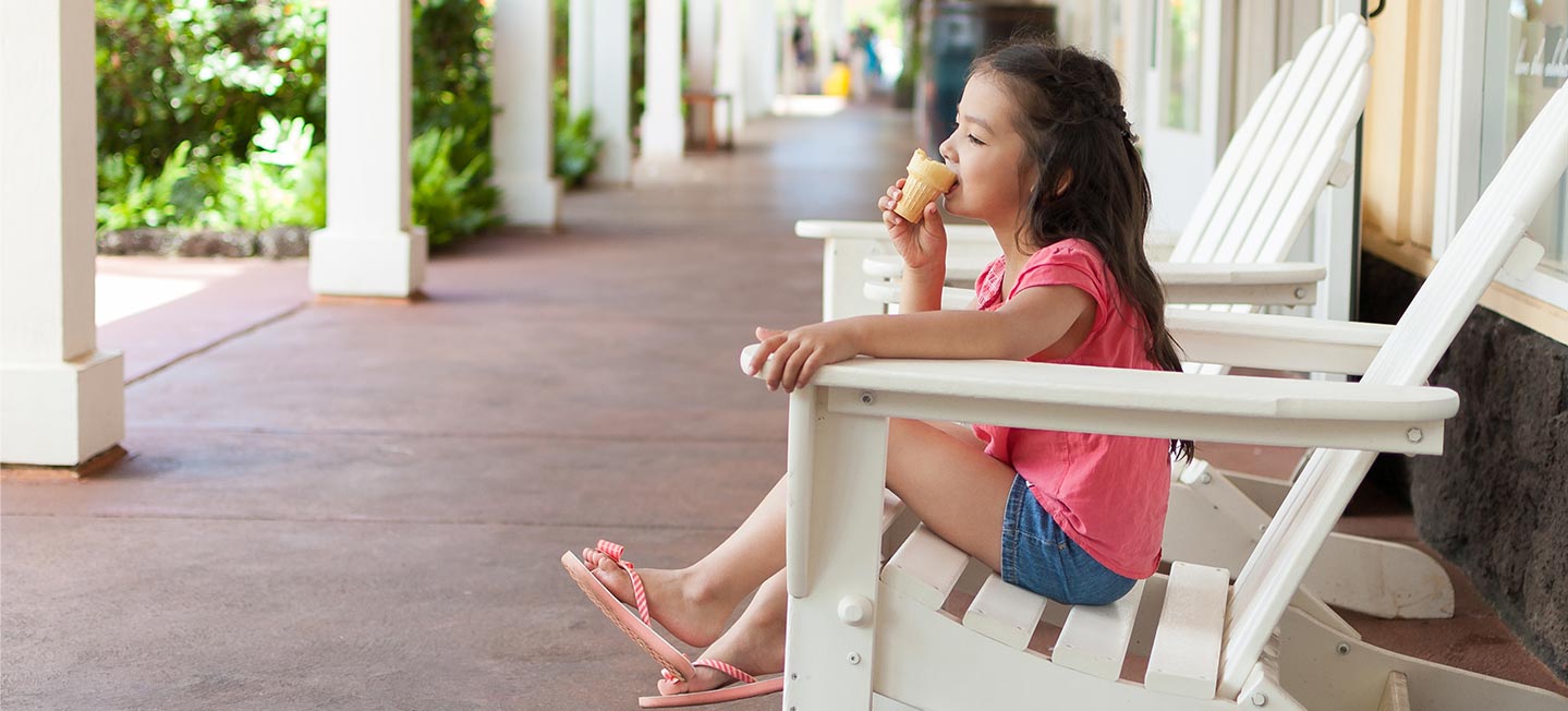 Girl eating ice cream in Celina